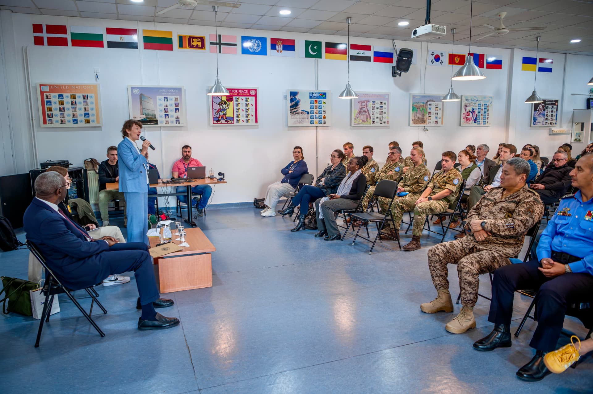 Jane Houng speaking at a UNFICYP event in Cyprus